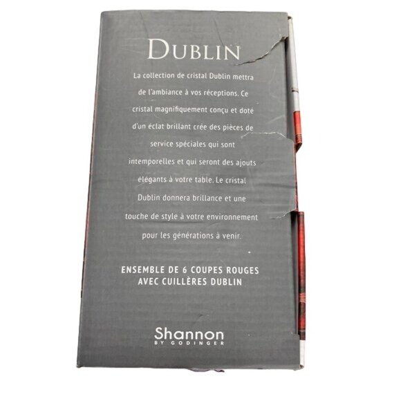 Dublin Collection Red Glass Dessert & Champagne Taster Set With Spoons - Picture 8 of 8